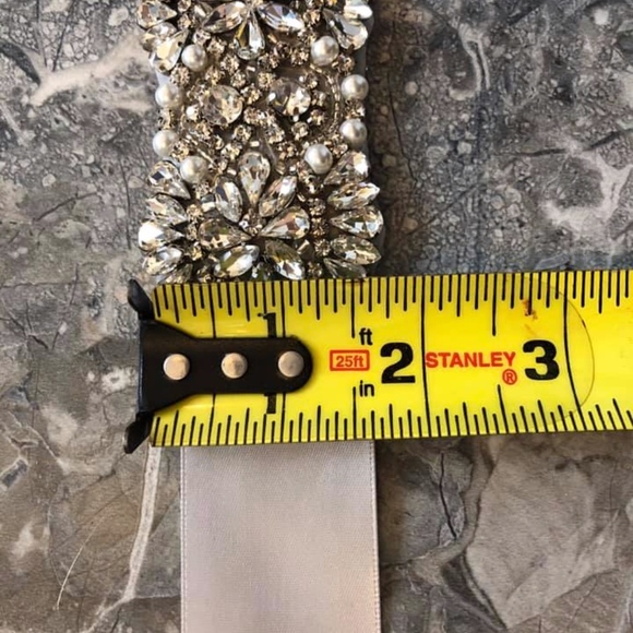 Custom Rhinestone Pearls Wedding Bridal Sash Belt main image 6